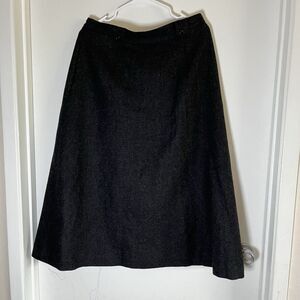 New Appleseeds Grey 100% Wool A-Line Midi Skit Women's 10P Waist 32 In